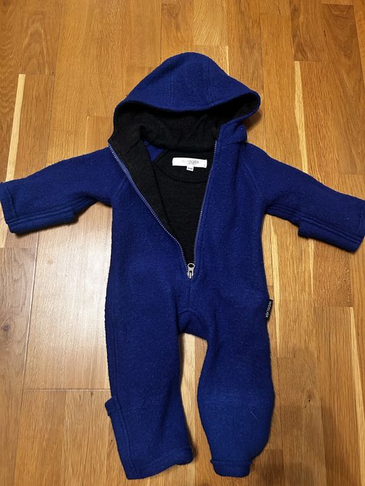 Overall din lână fiartă Royal Blue – 2-4 luni – stare foarte bună