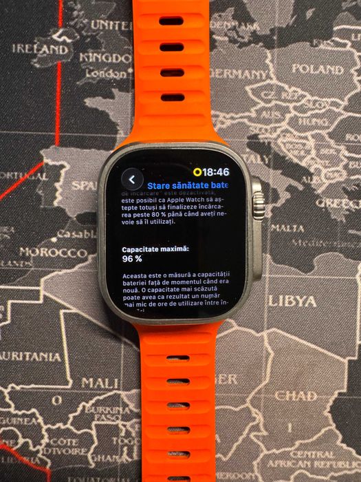 Apple Watch Ultra 49mm – Stare excelenta, 96% baterie, cutie, 2 curele