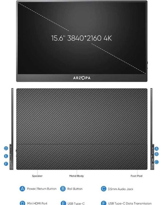 Портативный монитор Arzopa e1 extreme 4k 144hz