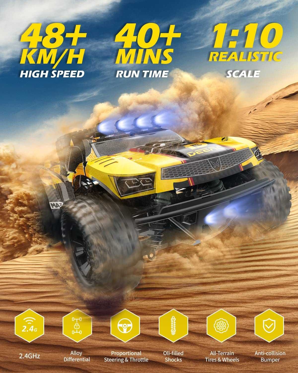 Високоскоростна кола с дистанционно DEERC 9201E, 1:10, 48 км/ч, 4x4