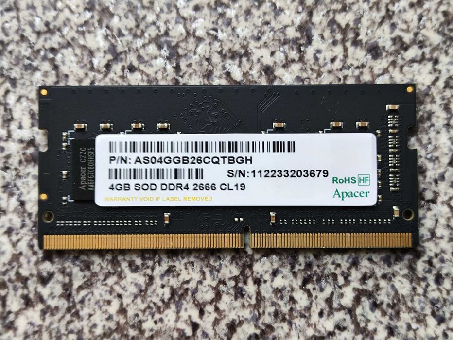 Оперативная память для ноутбука 4 Gb Apacer, Kingston, Hynix.