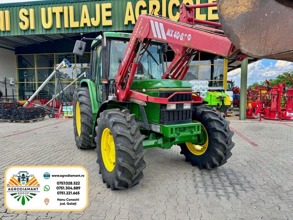 John Deere 6200A 4X4, an 1995, încărcător frontal + accesoriu, 90CP, adus din Franta