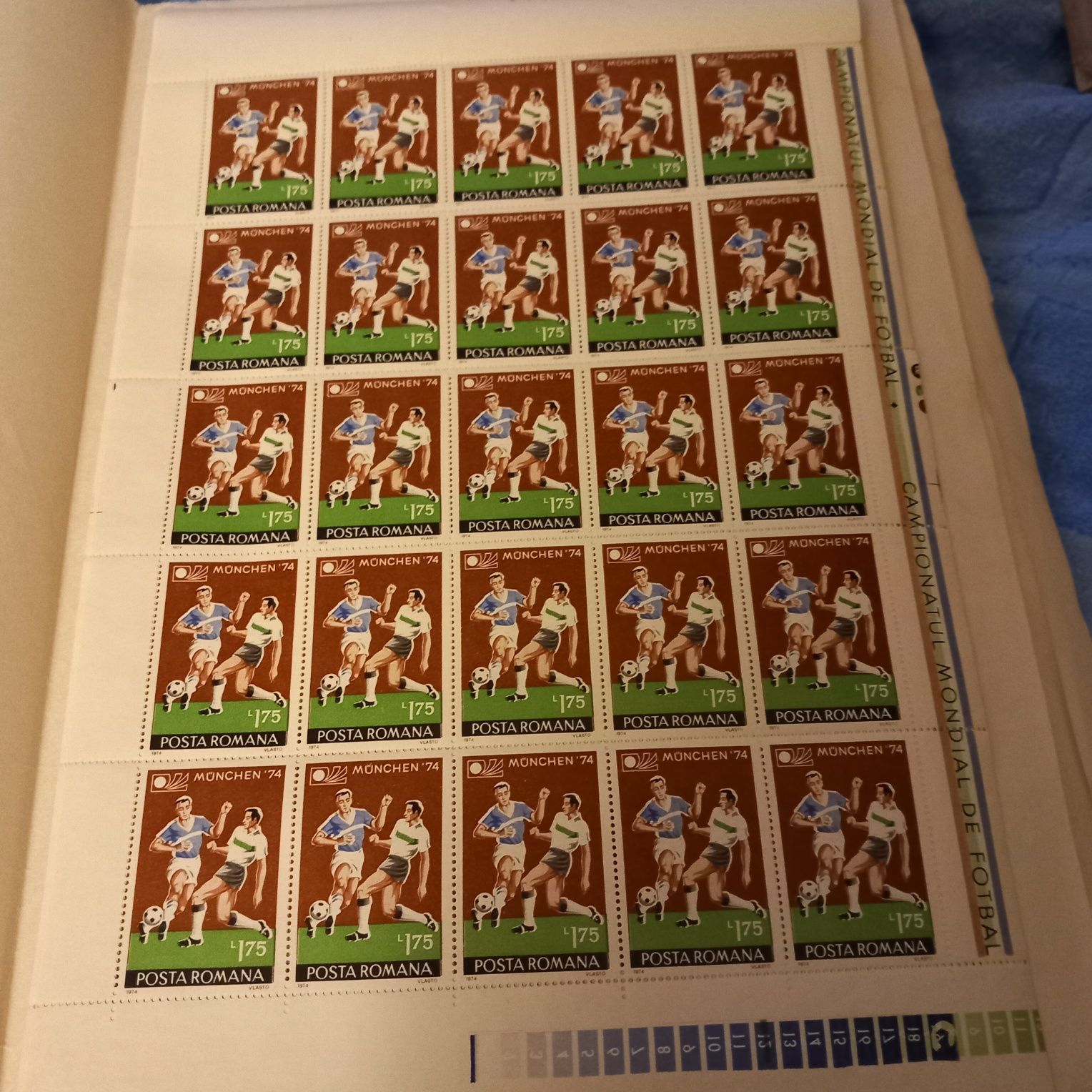 Vînd folii cu timbre începând cu anul 1974l