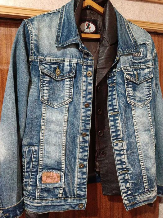 Продается кожаный пиджак, джинсовая куртка