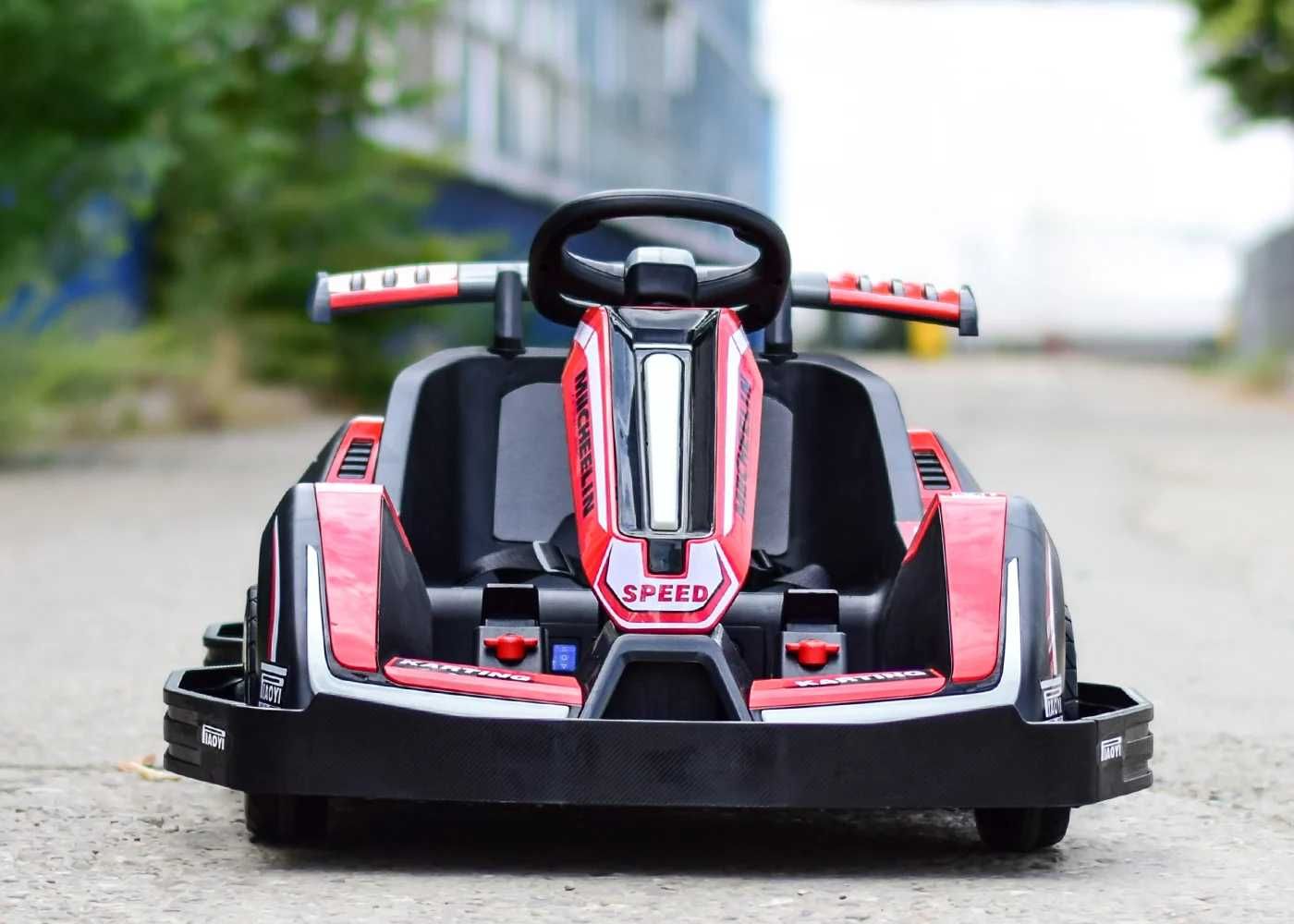 Kart electric pentru copii 3-11 ani BDQ Racing 90W, Roti Moi Rosu