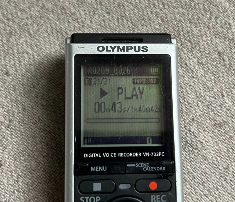 Reportofon Olympus VN 732PC USB microSD 4GB functional microfon extern