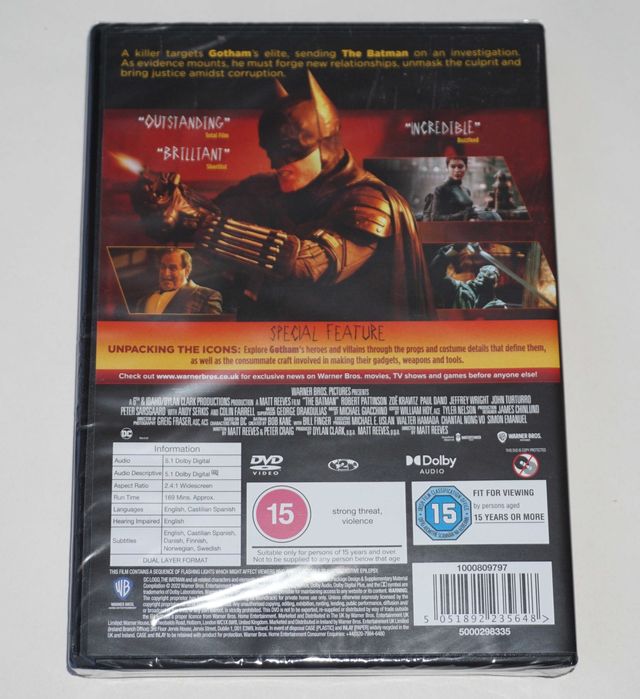ЧИСТО НОВ ФИЛМ The Batman 2022 (PAL R2 DVD)