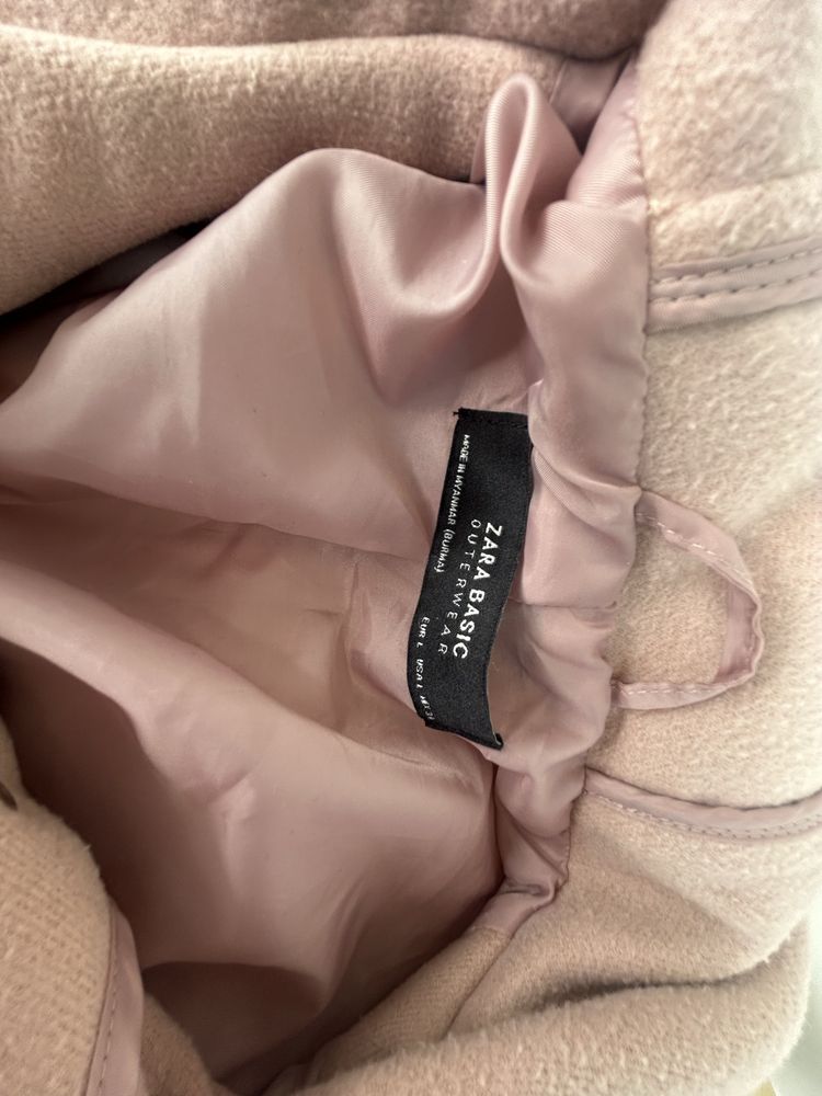 Палто с качулка Zara, цвят - пепел от рози
