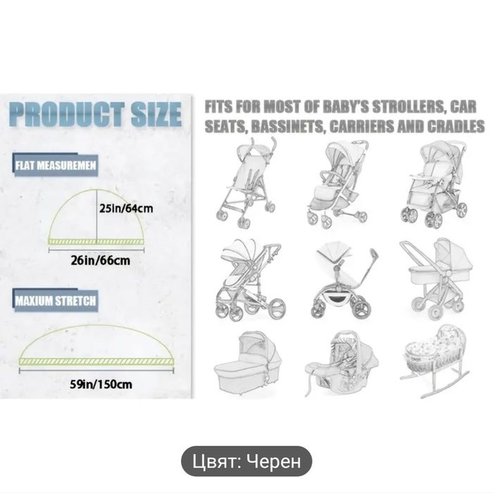 Дъждобран за количка и комарник 2 броя