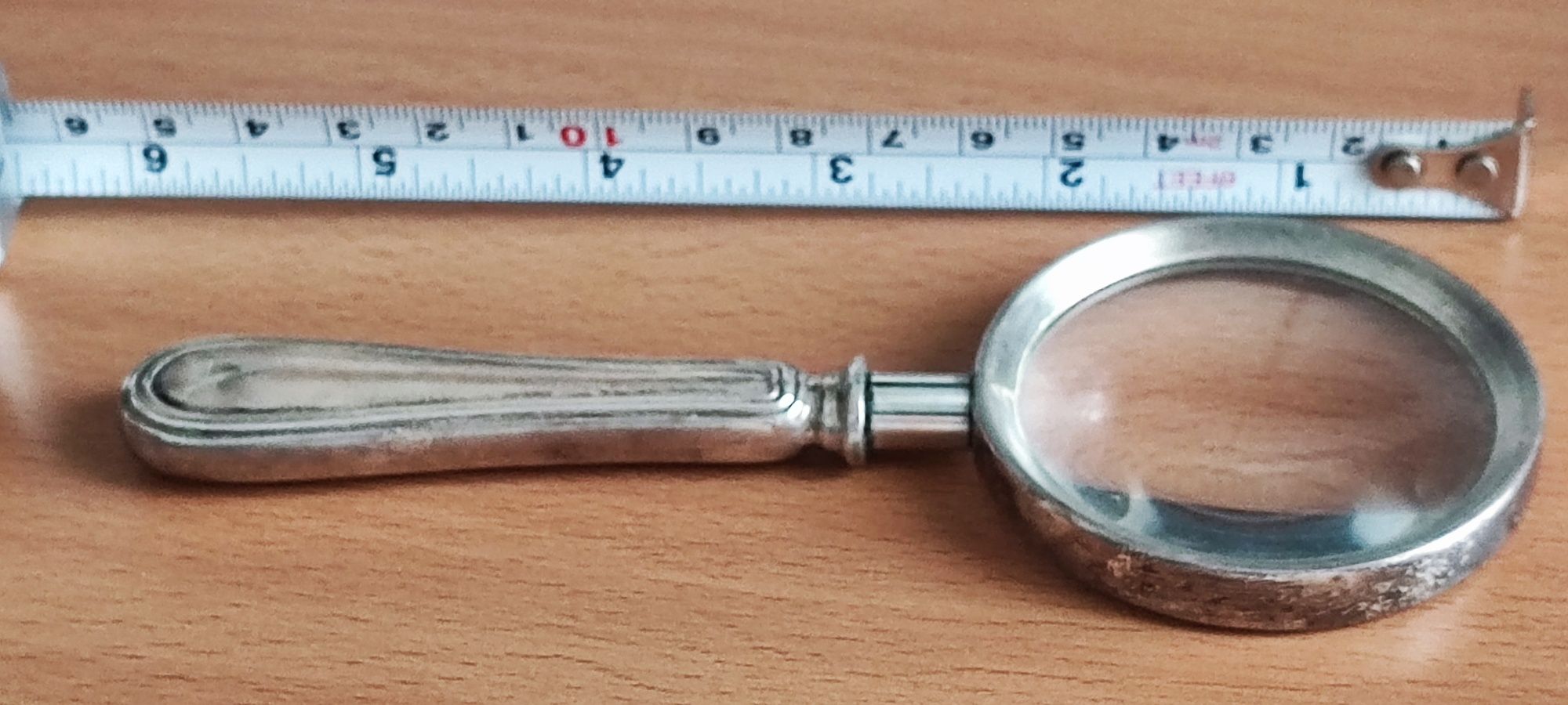 Lupă veche din argint 800 cca 15cm , paletă tort argint 1000 masiv