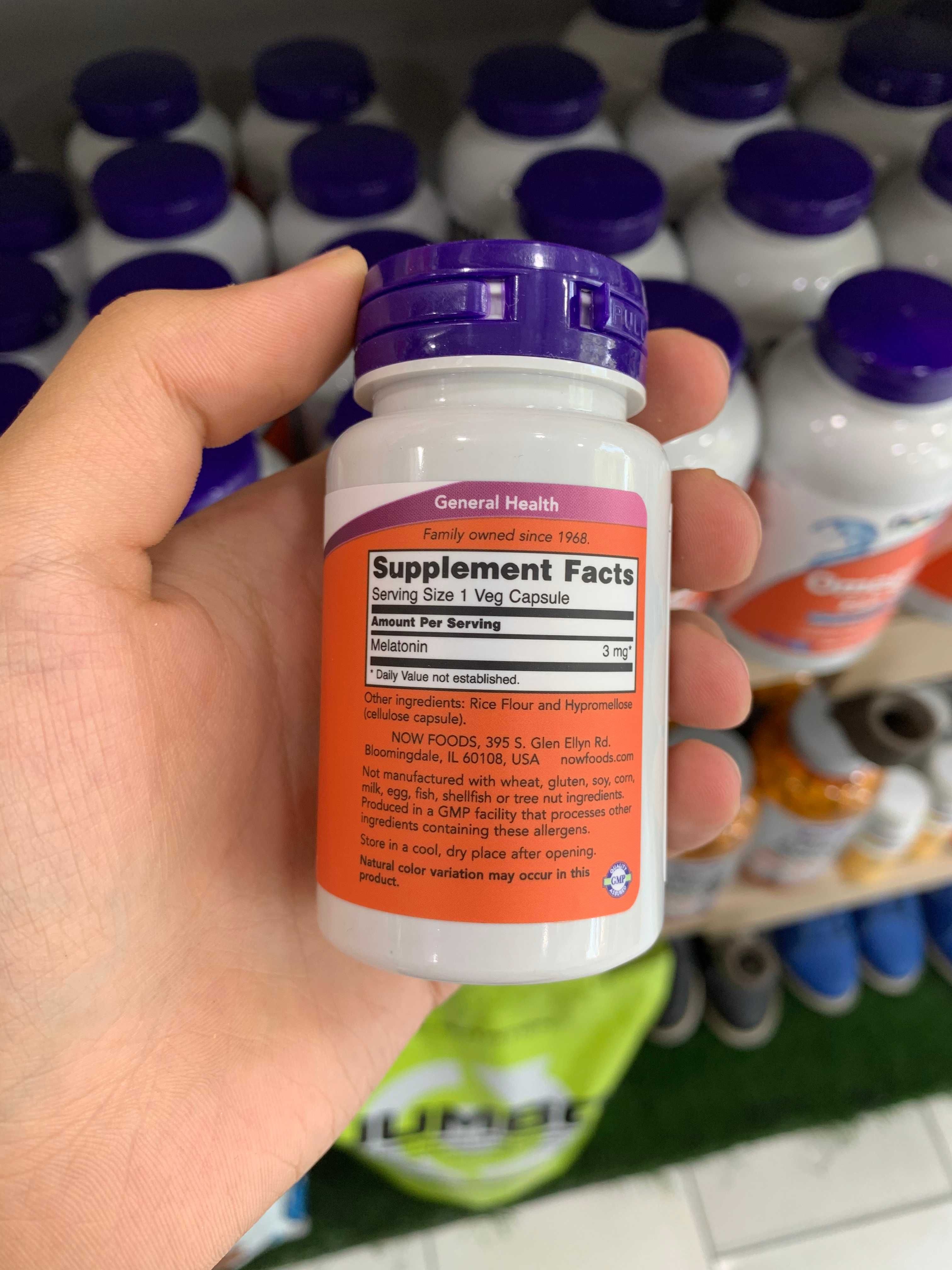 Now food melatonin 3mg 60VCAPS