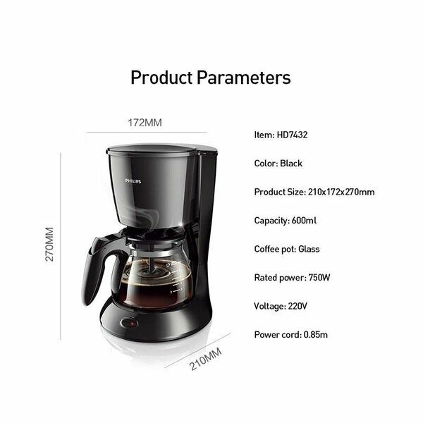 Кофеварка Philips American Coffee Pot HD7432, для зернового кофе