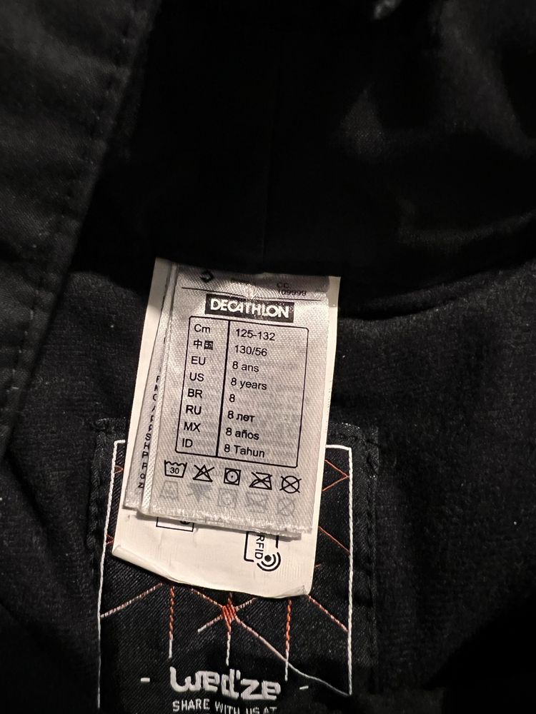 Vand pantaloni ski, copil, Decathlon, mar reglabila 125-132