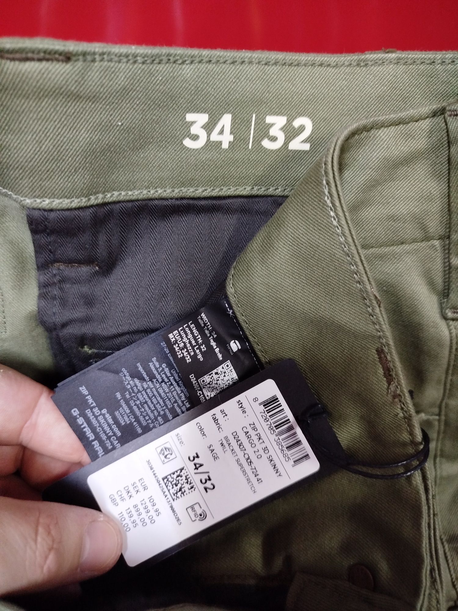 Оригинален карго панталон G-Star Raw Zip 3D W33 W34 нов мъжки
