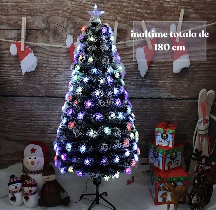 Vand brad artificial de craciun cu luminite si stea inclusa!!