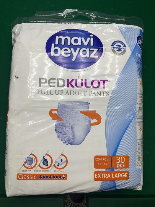 Подгузники - памперсы-трусики  для взрослых 30 шт XL