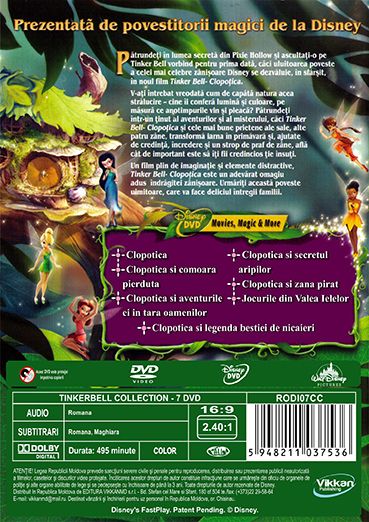 Clopotica / TinkerBell  - 7 DVD - Dublate in limba romana