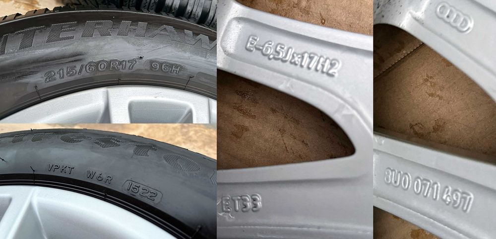 Set roti cu jante orig AUDI Q3 / VW TIGUAN cu 215 60 17 IARNA DOT 2022