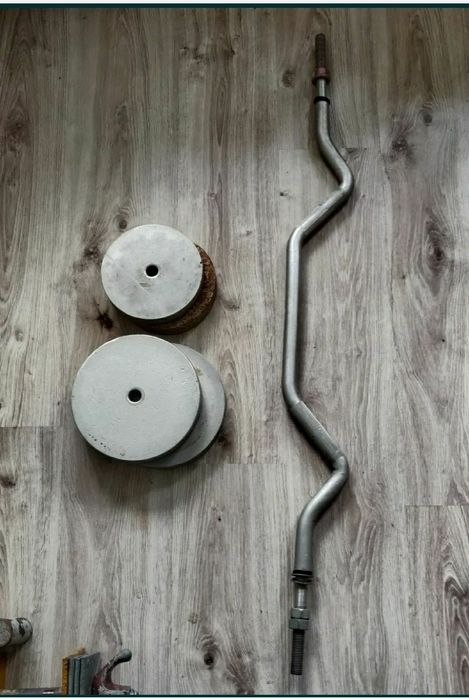 Крив лост 120cm ф20mm 5kg с тежести 2x9kg и 2x6kg