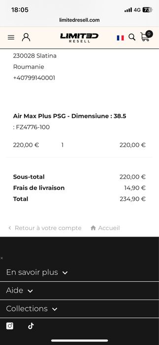 Nike Air Max Plus PSG 38.5