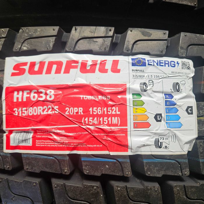 Нови товарни гуми 315/80R22.5 SUNFULL HF638 156/152L 20PR 516лв. с ДДС