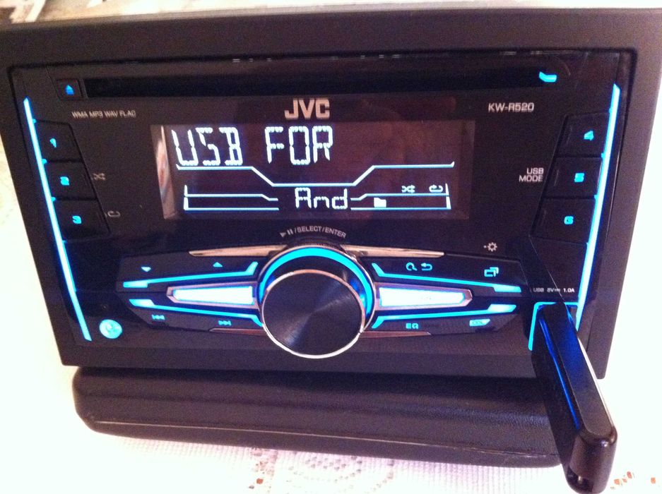 Radio CD JVC KW-R520  USB AUX Android  subwoofer control, (statie