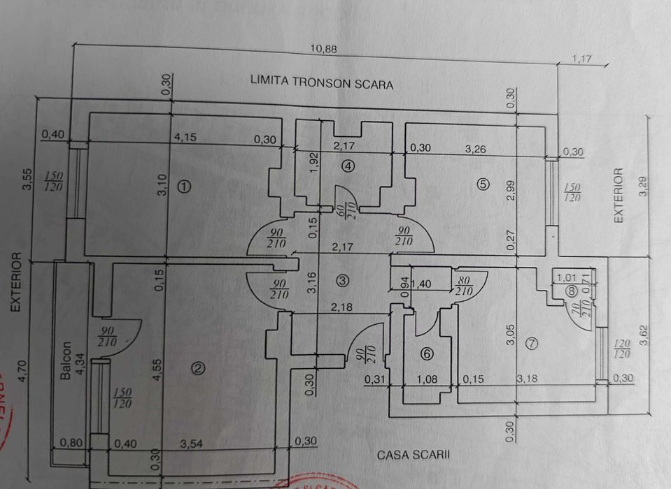 Apartament 3 camere de vânzare podu turcului