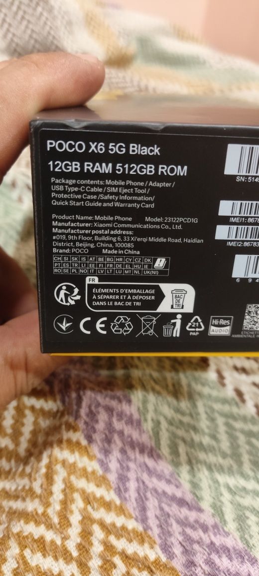 Xiaomi POCO X6 5G 512GB ROM/12GB RAM Dual SIM Black
