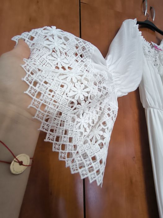 OCAZIE!!! Rochie NOUĂ lungă alba ocazie, cununie, nunta, marime XS-S