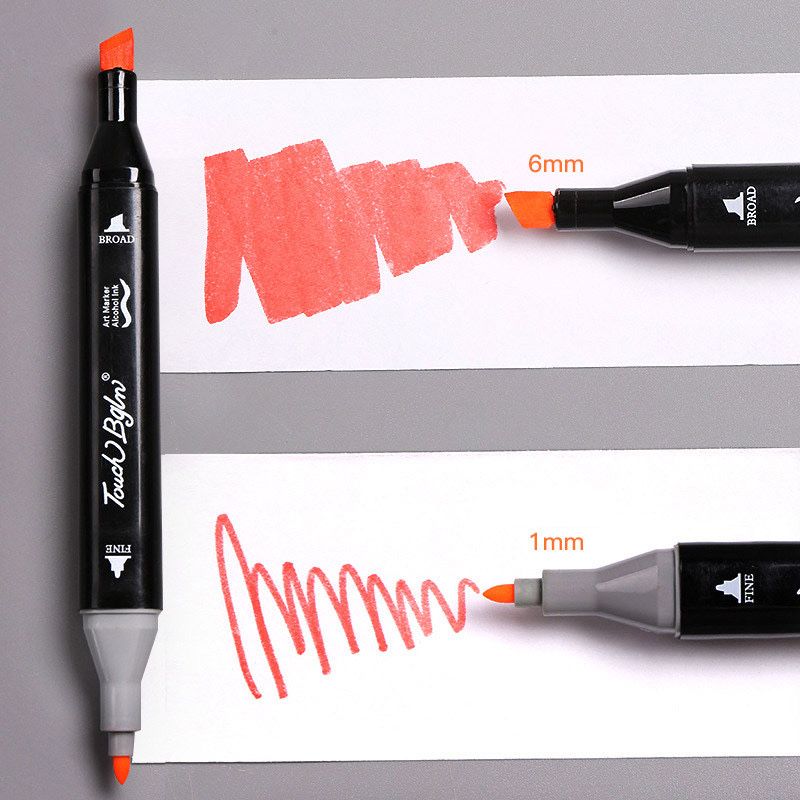 Двустранни цветни маркери с тънък и дебел писец
