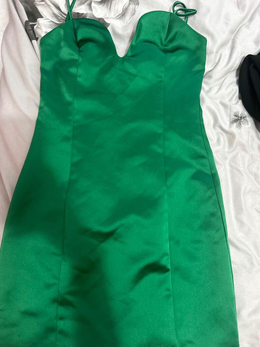 Rochie verde satin