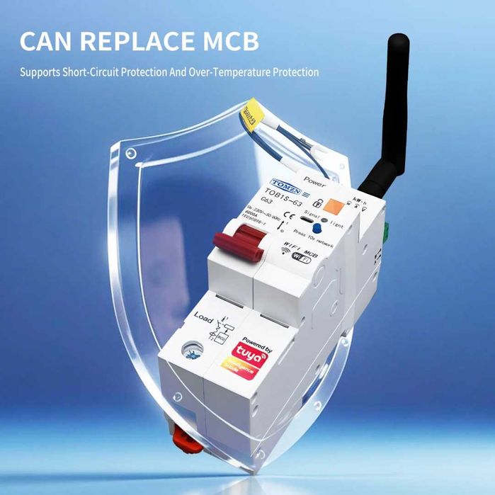 TOB1S-63 RS485 WIFI управление 1P+N AC 1-63A OVP UVP OCP Заключване