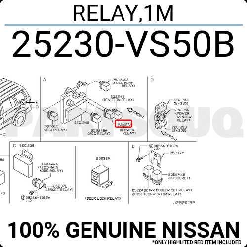 Releu albastru verde cu 4 pini Nissan Patrol Y60 Y61 OEM