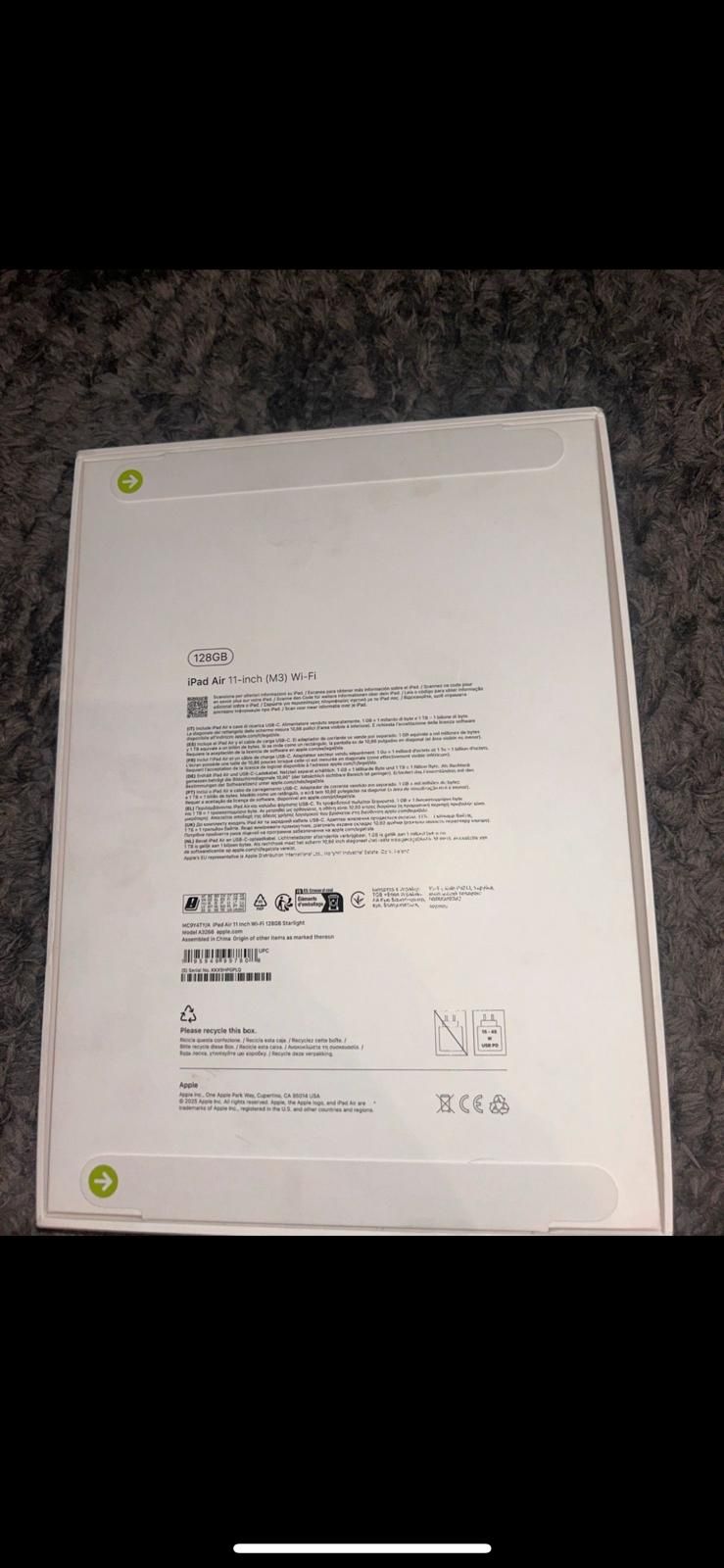 Tableta Apple iPad AiR M3 2025 11” inch 128GB WiFi ! Varianta European