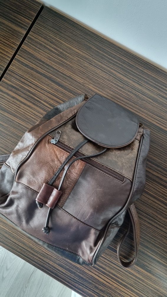 Vintage leather backpack