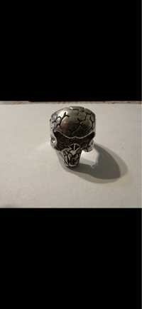 Inel argint craniu memento mori skull