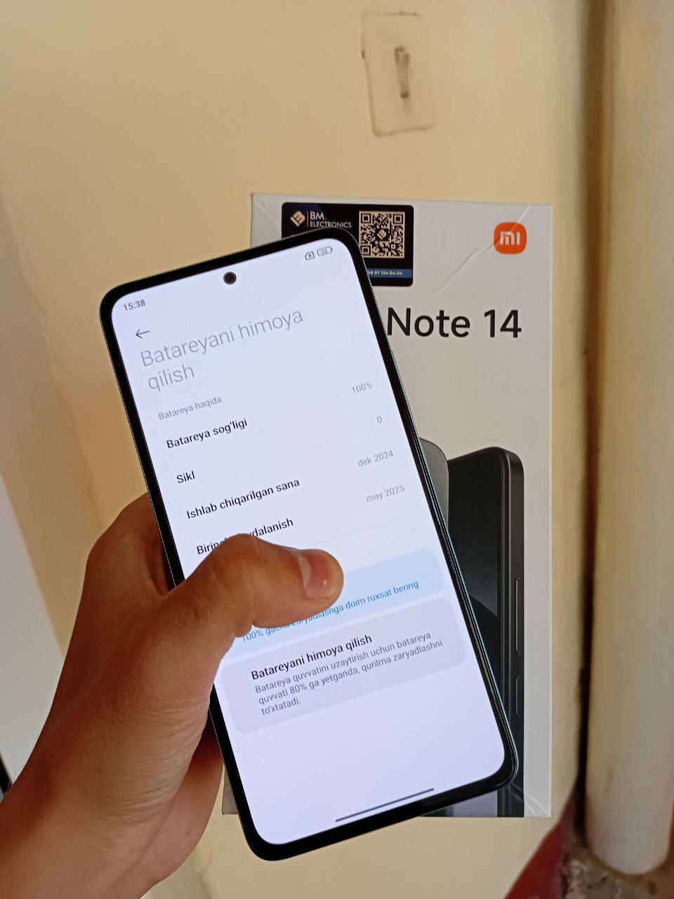 Redmi Note 14 8+8/128 narxi 1990 min som