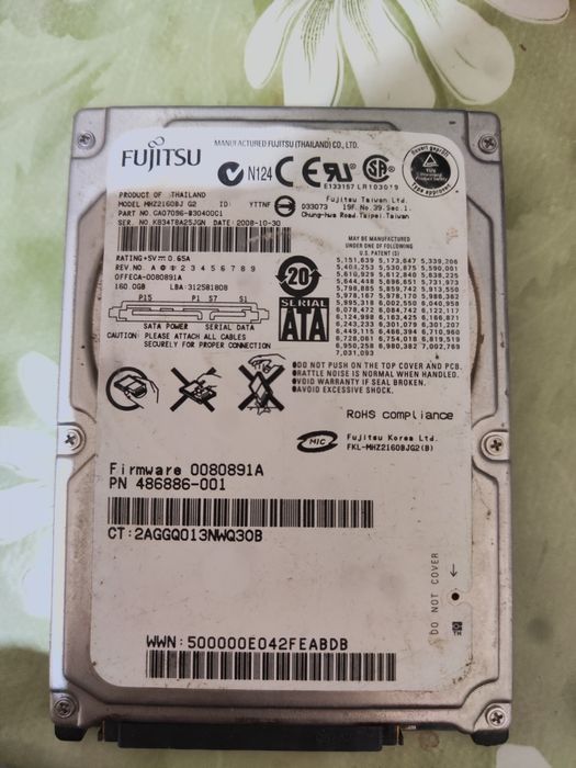 Hdd laptop 160gb