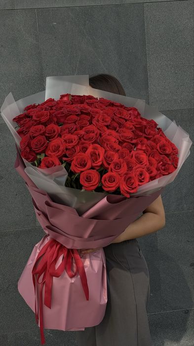 Метровые розы с доставкой /самовывоз ! От 490 тг