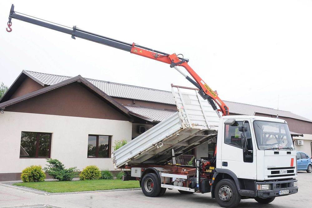 IVECO EuroCargo 100E15 an 11/1999 camion basculabil + macara Palfinger
