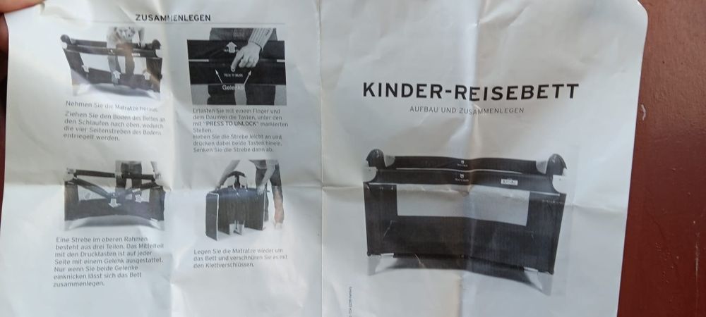 Pătuț pliabil pentru călătorii