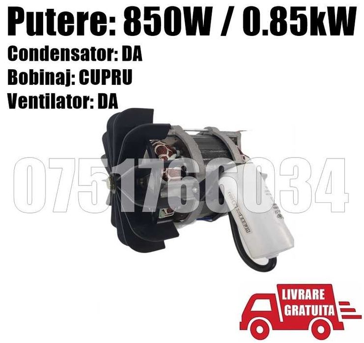 Motor Betoniera 0.85 kW 850w Bobinaj Cupru + Transport Gratuit