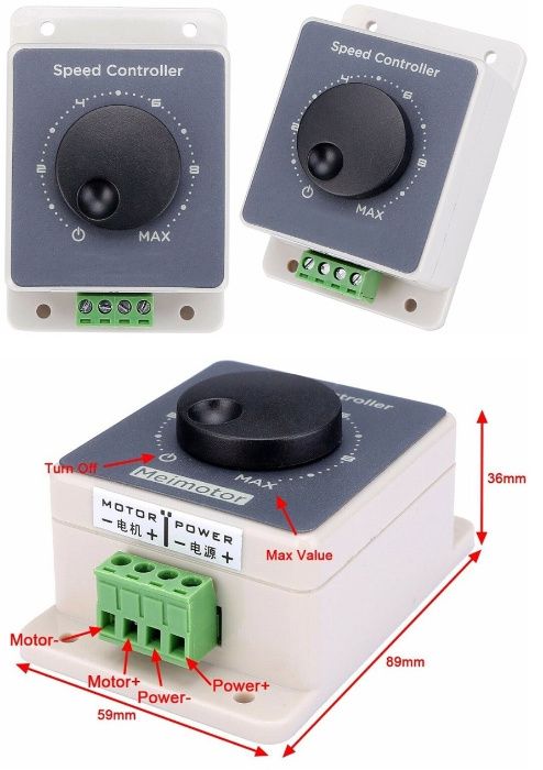 Regulator controler viteza motor 12 24 48V 20A DC. Nou!