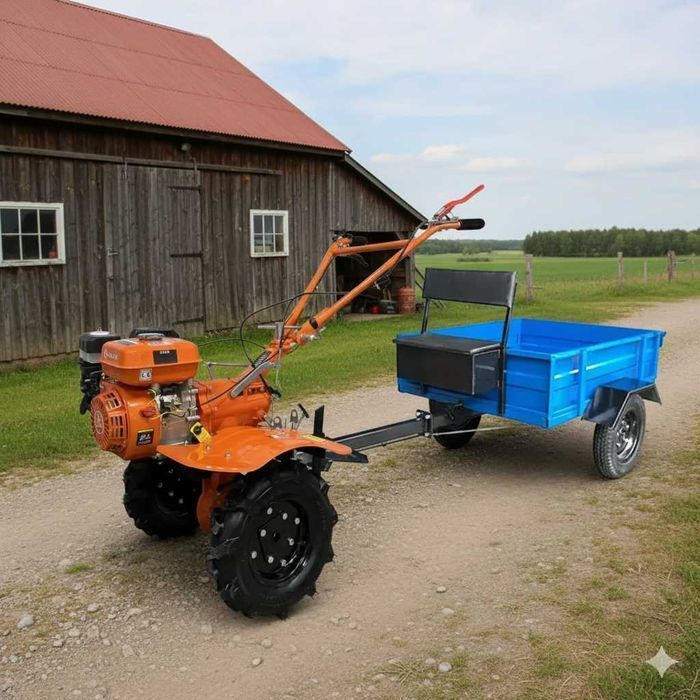 КОМПЛЕКТ Мотоблок бензиновый QAZAR + тележка для дачи и фермы