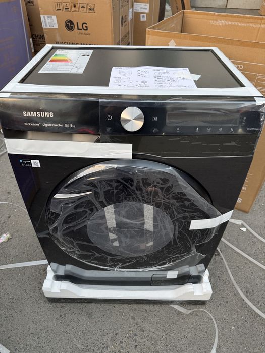 Стиральная машина Samsung 8кг WW80AG6L28BB Inverter AI EcoBubble Steam