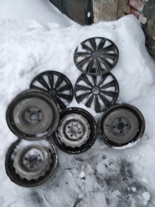 Продам 4 диска с шинами 175×70×13, 4×100, r13, железки, вместе с 3 кол