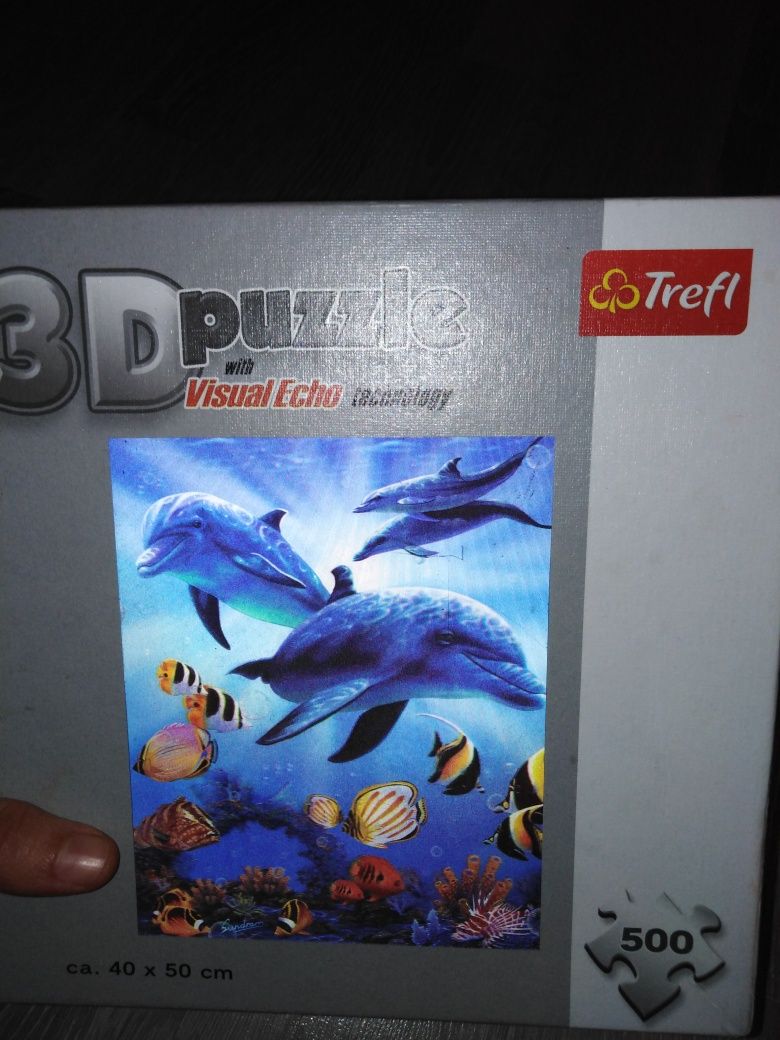 3д 3D пъзел с делфини