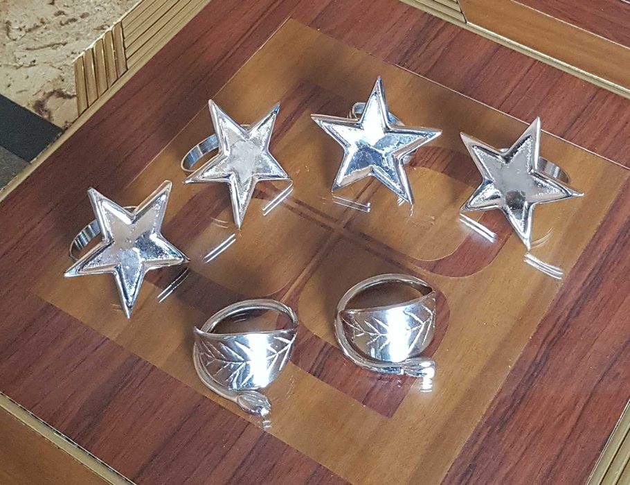 Комплект от шест метални поставки за салфетки