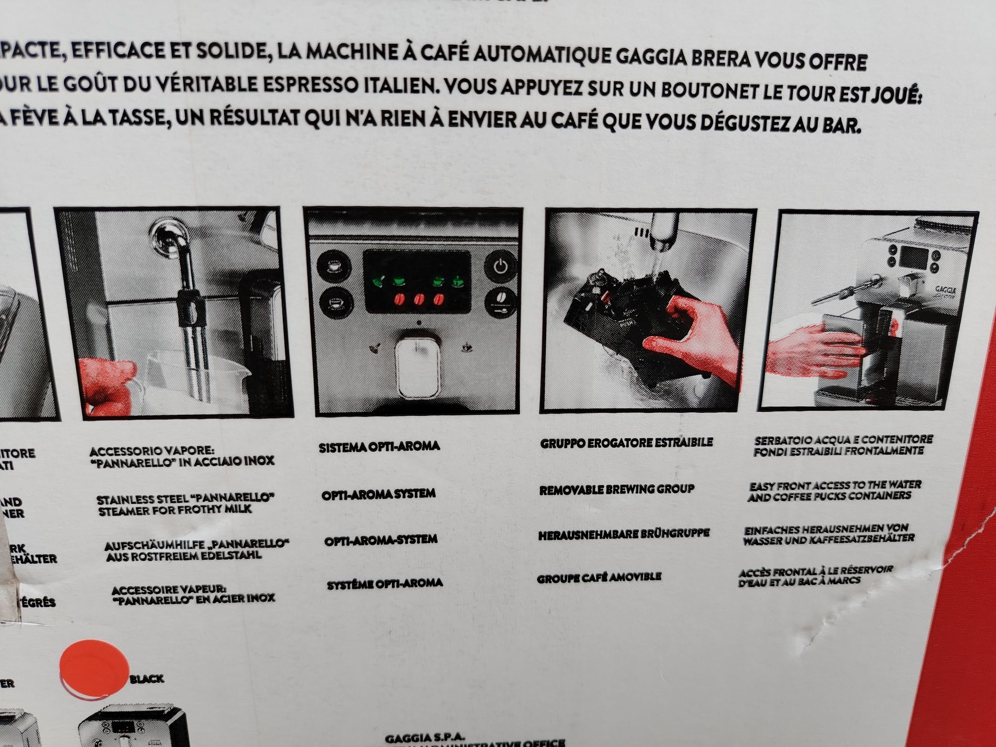 Gaggia Brera Automat de Espresso, 1400W, Presiune 15bar, Neagru