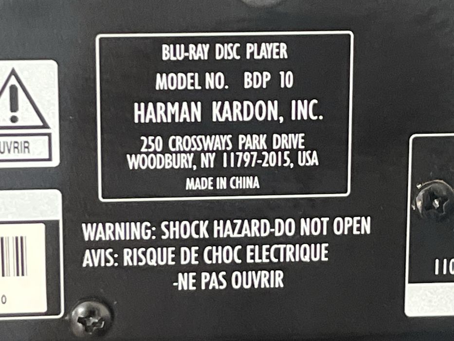 Bluray Harman kardon BDT-10 hdmi
